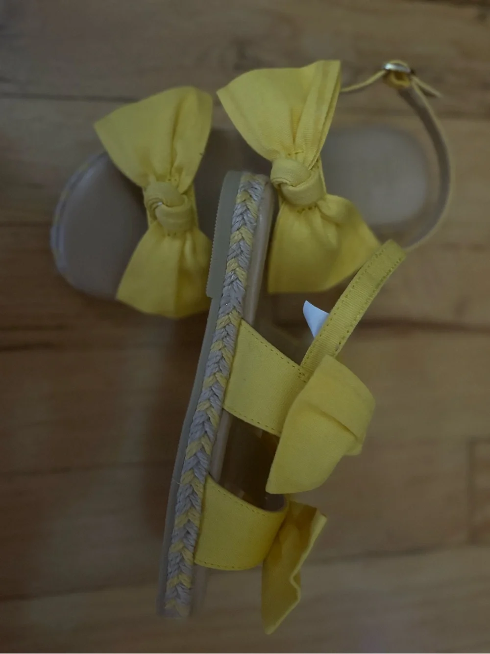 Janie and Jack Yellow Bow Espadrille Sandals